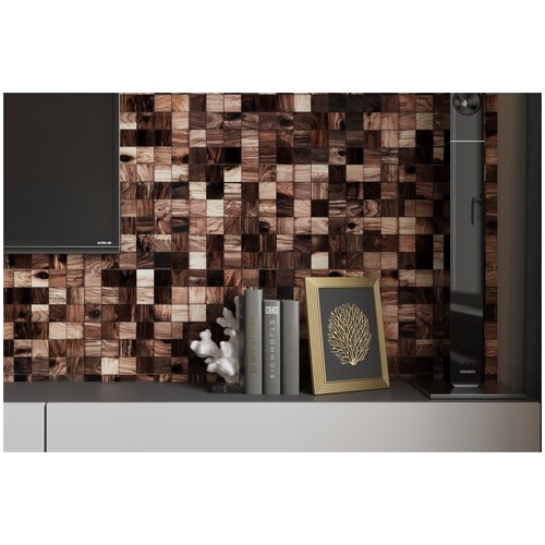 Валл с чипом 50x50. 1 Настенная плитка из дерева на самоклейке