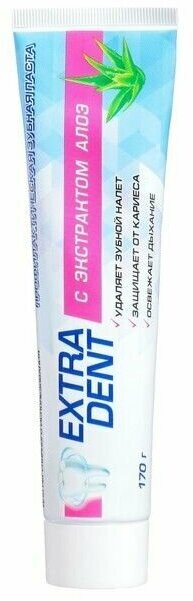 Зубная паста Aloe extra dent, туба, без пенала, 170 гр