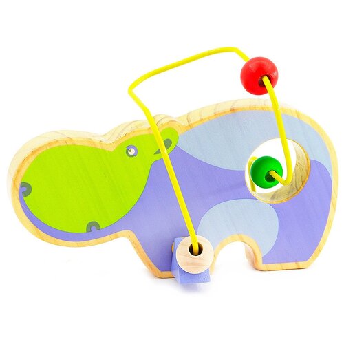 Развивающая игрушка Lucy & Leo Бегемот, голубой/зеленый