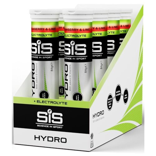 Изотоник SCIENCE IN SPORT (SiS) GO Hydro Tablet 20s 8 x 20 таблеток, Клубника - Лайм