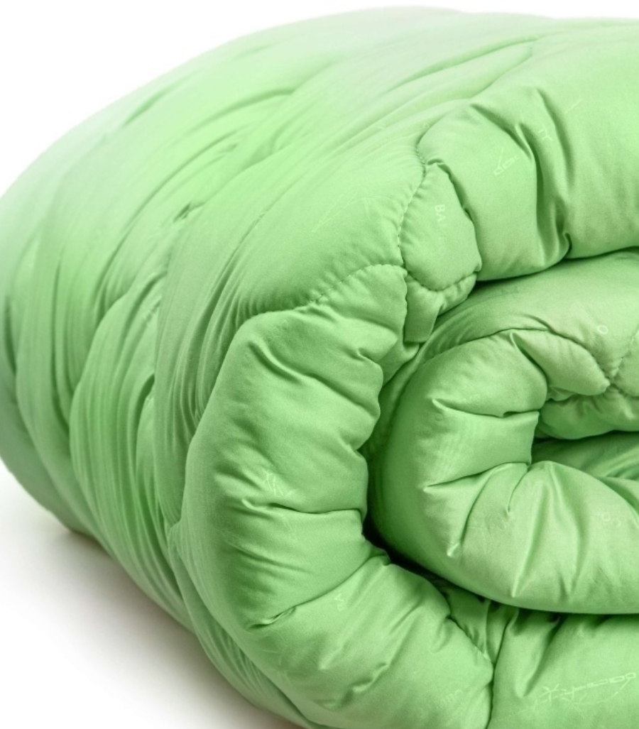 Одеяло бамбук 200х220 см, размер Евро, зеленое - фотография № 6