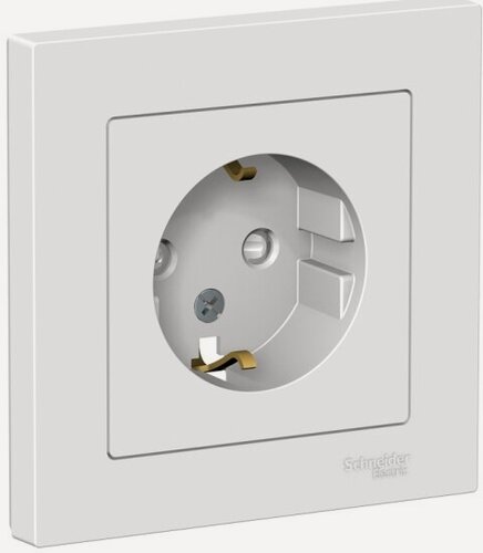 Изображение товара Розетка Systeme Electric (schneider Electric) SCHNEIDER ELECTRIC ATLASDESIGN 16А, в сборе, белый ATN000144