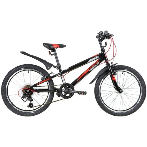 Детский велосипед NOVATRACK 20 RACER 6. V, черный, сталь, 6 скор, Microshift TS38-6/Shimano, V-Brake