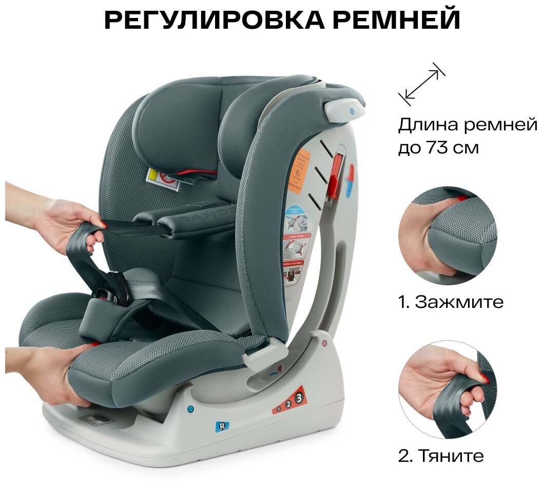 Автокресло Happy Baby Sandex, 0-12 лет, группа 0/1/2/3, (0-36 кг), dark green