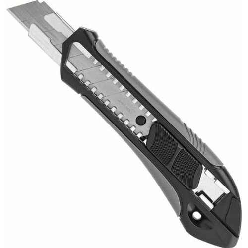 Нож пистолетный с выдвижным лезвием 18мм BLACK LINE STARTUL (ST0925) (ABS+TPR покрытие корпуса) лезвия для ножа технического сегментированные сменные 18 мм 10 шт fit 10402