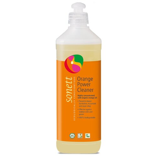 фото Orange power cleaner средство для удаления жирных загрязнений с маслом апельсиновой корки sonett, 500 мл