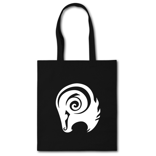 фото Сумка-шоппер с принтом «овен» черная естьнюанс