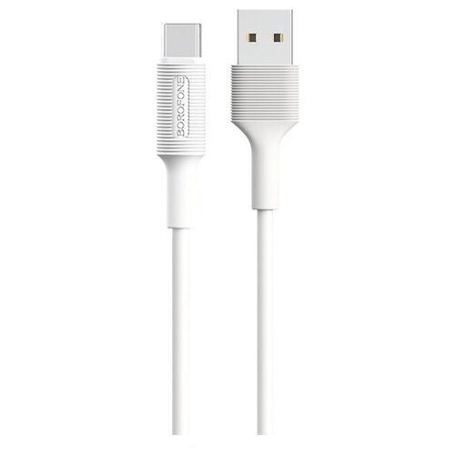 кабель usb type c borofone bx1 ezsync черный 1 шт Кабель Borofone USB - USB Type-C (BX1), 1 м, 1 шт., белый