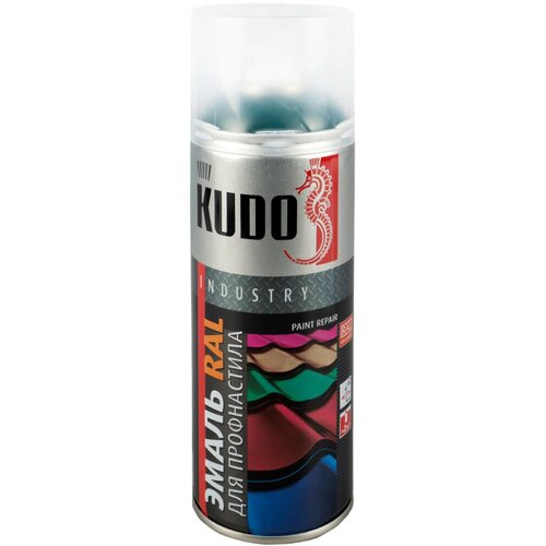 Аэрозольная краска для металлочерепицы и профнастила Kudo KU-06005R, 520 мл, RAL 6005, зеленый мох