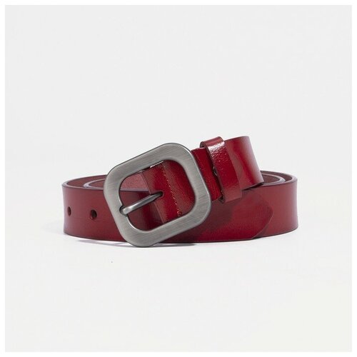 фото Ремень натуральная кожа, металл, размер 105, длина 105 см., коричневый, красный mikimarket