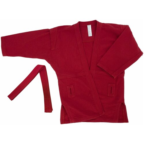 Куртка-кимоно  для самбо НУЖНЫЙ спорт, размер 32, красный