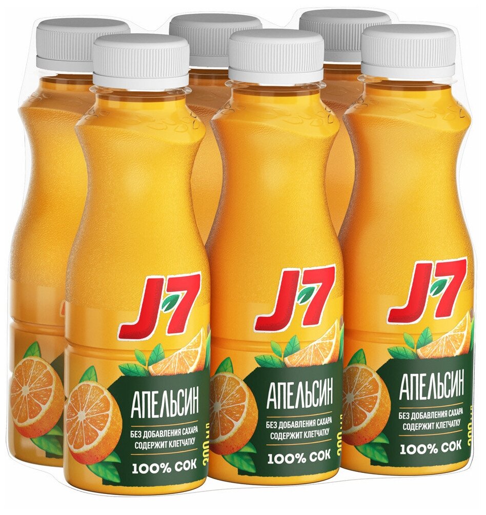 Сок J7 Сок Апельсин с мякотью 0.3л 6 шт - фотография № 2