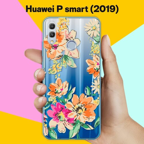 Силиконовый чехол Цветы оранжевые на Huawei P Smart (2019) силиконовый чехол цветы оранжевые на huawei p30 pro