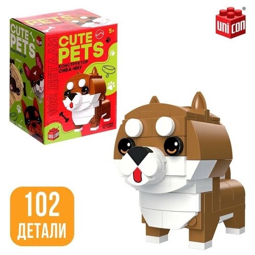 Детский блочный конструктор UNICON Cute pets, Сиба-Ину, 102 деталей cute cute клиппер средний 60 мм