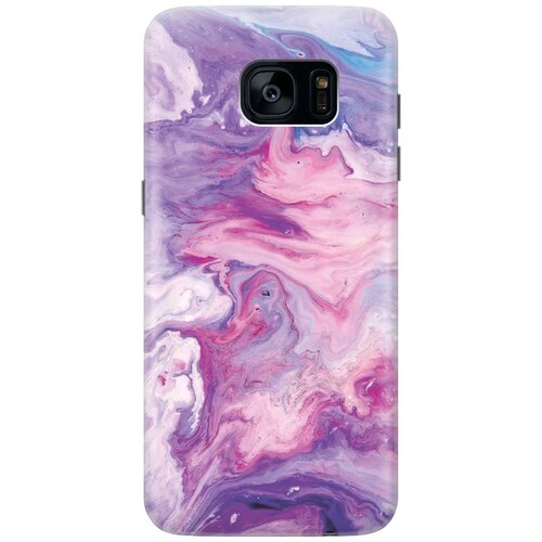 фото Cиликоновый чехол на samsung galaxy s7 edge / самсунг с7 эдж с принтом "purple marble" gosso