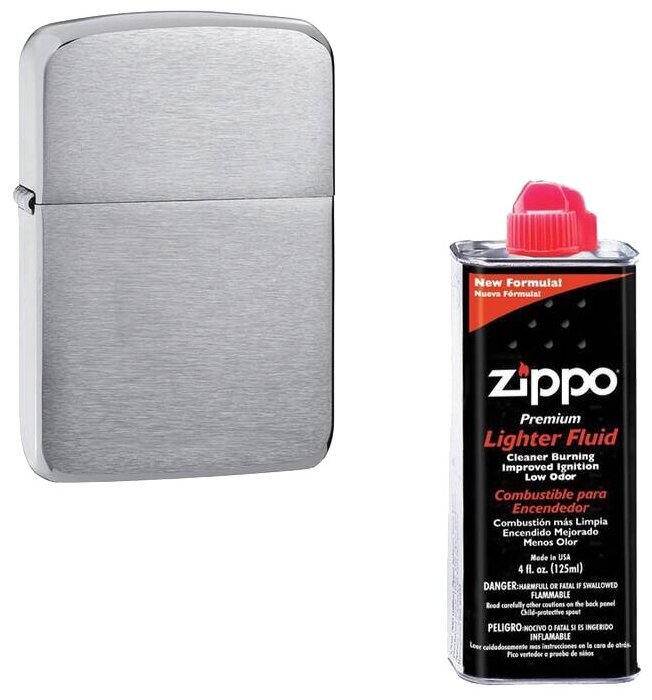 Зажигалка Zippo 1941 Replica + оригинальное топливо 125 мл