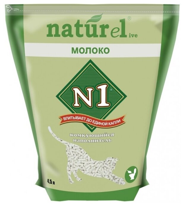Комкующийся наполнитель N1 Naturel Молоко