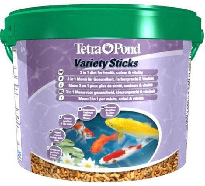 Tetra Pond Variety Sticks Смесь полноценных кормов для всех видов прудовых рыб, ведро 10 л/1,5кг