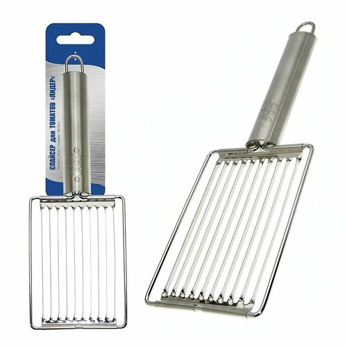 Слайсер для томатов 23х8х15 см нержавеющая сталь для нарезки мягких продуктов возможность разрезать томат на одинаковые кусочки 918₽