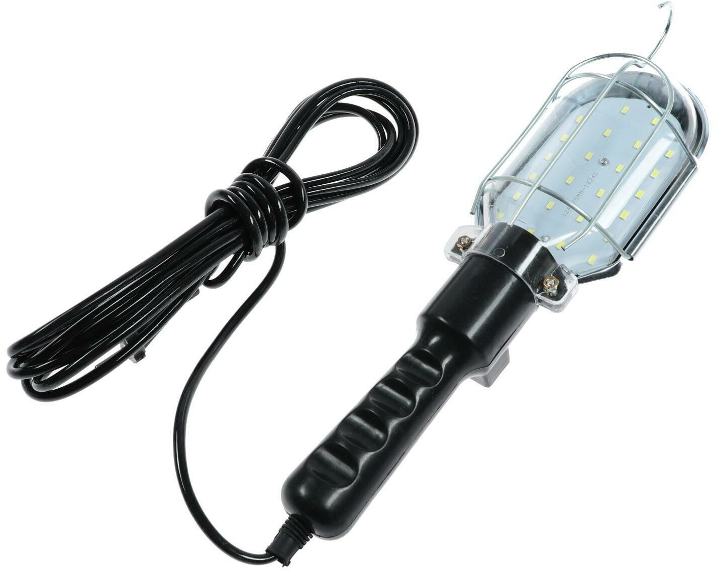 Светильник переносной светодиодный с выключателем, 10Вт, 24LED, 5 м, черный