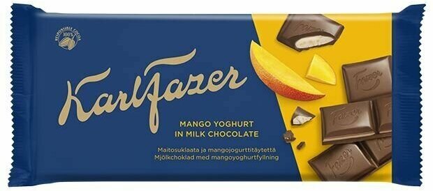 Молочный шоколад Fazer Mango с йогуртом 121 г (из Финляндии)