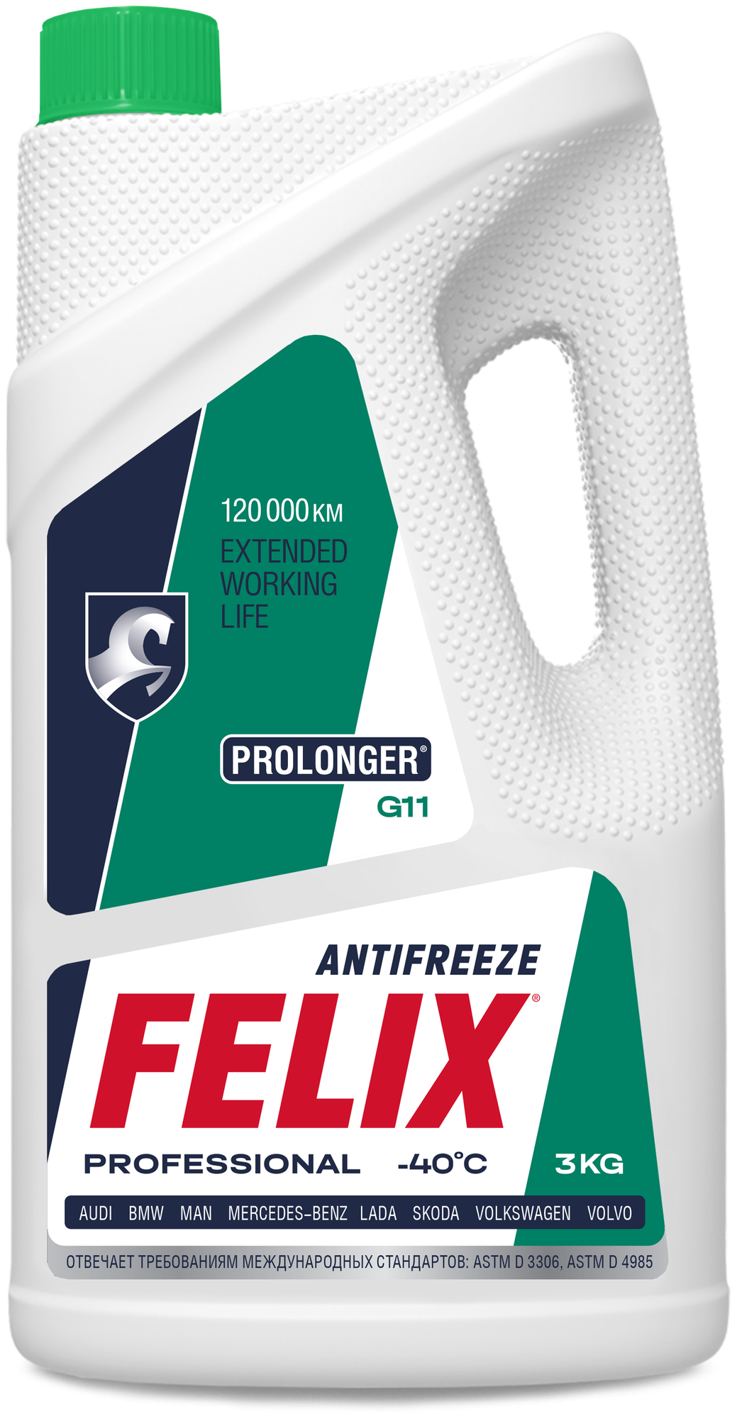 Антифриз Felix PROLONGER G11 готовый -40C зеленый 3 кг