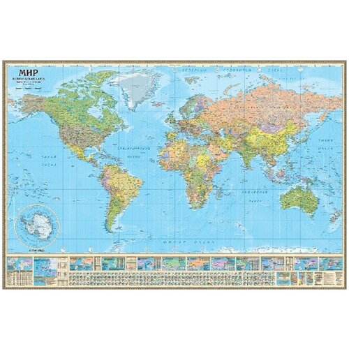 политическая настенная карта мира 1 17м 230х154 см Политическая настенная карта Мира, 1:17М