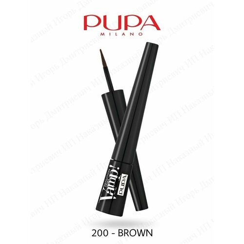 Жидкие подводки PUPA_подводка-жидкая-д-глаз_Vamp! DefinitionLiner_200 коричневый