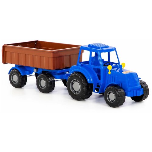 Трактор с прицепом №1, цвет синий (в сеточке) полесье трактор с прицепом 1 цвет синий в сеточке