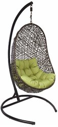 Подвесное кресло ЭкоДизайн FlyingRattan Easy, черный/зеленый