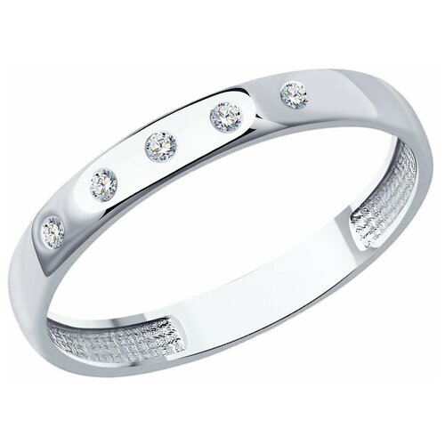 Кольцо обручальное SOKOLOV, белое золото, 585 проба, бриллиант, размер 17.5 обручальное кольцо из белого золота с бриллиантами яхонт ювелирный арт 234718