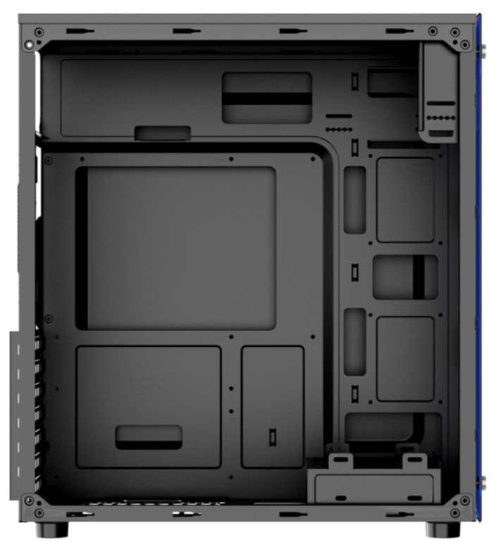 Корпус ATX 1STPLAYER V2-4R1 черный, без БП, панель из акрила, 2*USB 2.0, audio - фото №5