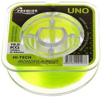 Леска Preмier Fishing UNO, диаметр 0.45 мм, тест 19.5 кг, 100 м, флуоресцентная желтая