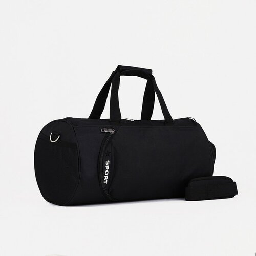 Сумка-баул 46 см, черный сумка спортивная на молнии отдел для обуви длинный ремень цвет бордовый