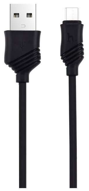 USB кабель HOCO X6 Khaki MicroUSB, 2.4А, 1м, PVC (черный)