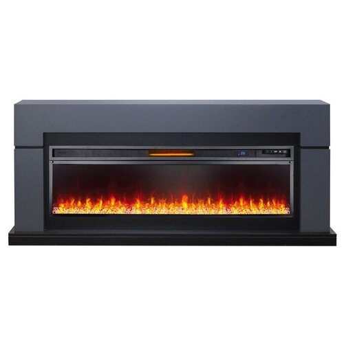 Электрический электрический камин Royal Flame Lindos + Vision 60 LED 2 кВт 193 см 87.5 см 34 см серый графит портал royal flame lindos линдос graphite grey под vision 60 led