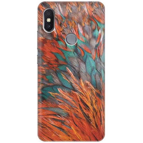фото Gosso ультратонкий силиконовый чехол-накладка для xiaomi redmi s2 с принтом "разноцветные перья"