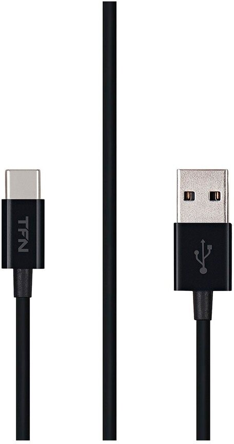 Дата-кабель TFN USB - Type-C, мягкая TPE оплетка, длина 1 м, черный