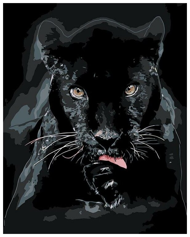 Картина по номерам "Черная пантера", 40x50 см