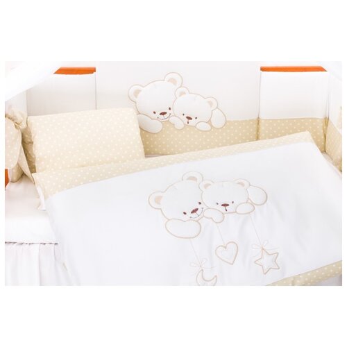 Lepre комплект в кроватку Sweet Bears (6 предметов) белый/розовый