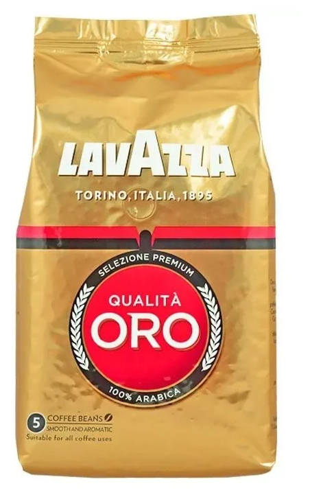 Набор из 4 штук: Кофе в зернах Lavazza Qualita Oro, original, 100% арабика, вакуумный пакет с клапаном 1 кг * 4 штуки - фотография № 4