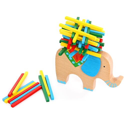 Развивающая игрушка Фабрика Фантазий Баланс Слоник с поклажей, разноцветный