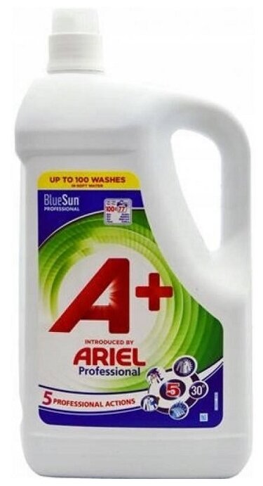 Гель для стирки Ariel A+ White, 5 л, 5.45 кг, бутылка