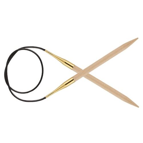 Спицы Knit Pro Basix Birch 353337, диаметр 10 мм, длина 80 см, общая длина 80 см, бежевый/золотистый/черный