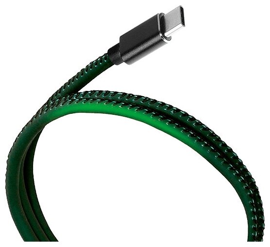 Кабель Qumo Type-С кабель, 1м, USB 2.0, 5В, 2А, 10Вт,Chamelion оплетка, PVC molded коннектор, темно