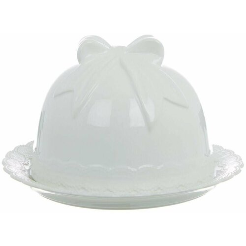 Блюдо сервировочное с крышкой, блюдо с клошем 32 см FLOCON BLANC MARICLO