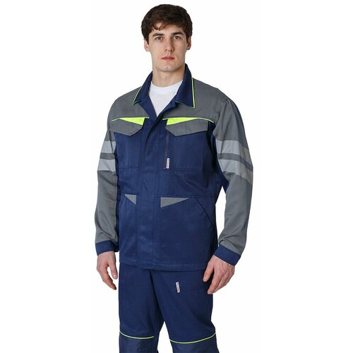 Куртка мужская удлиненная PROFLINE BASE, во, тк.Смесовая,210, т.синий/серый 44-46 182-188