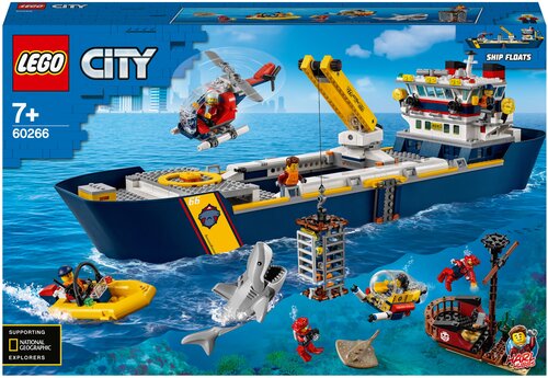 Конструктор LEGO City 60266 Океан: исследовательское судно, 745 дет.