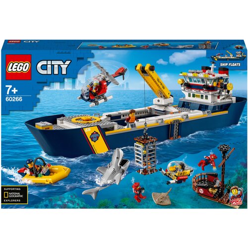 Конструктор LEGO City 60266 Океан: исследовательское судно, 745 дет. yeabricks led light kit for 60266 ocean exploration ship