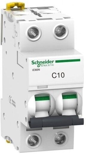 Автоматический выключатель Schneider Electric Acti9 iC60N, 2P, C, 10A